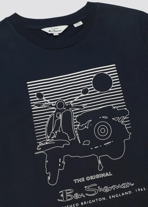 Ben Sherman Summer Scooter T-Shirt Dark Navy