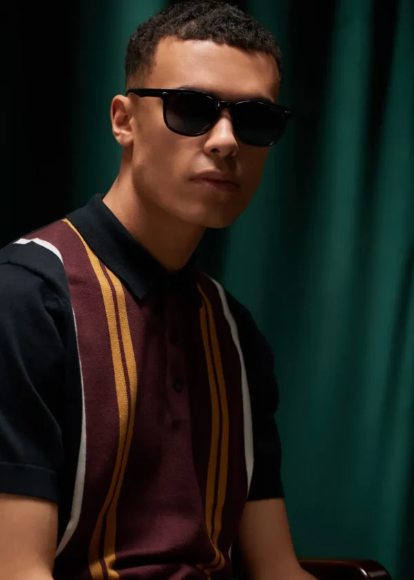 Ben Sherman Vertical Stripe Polo Black