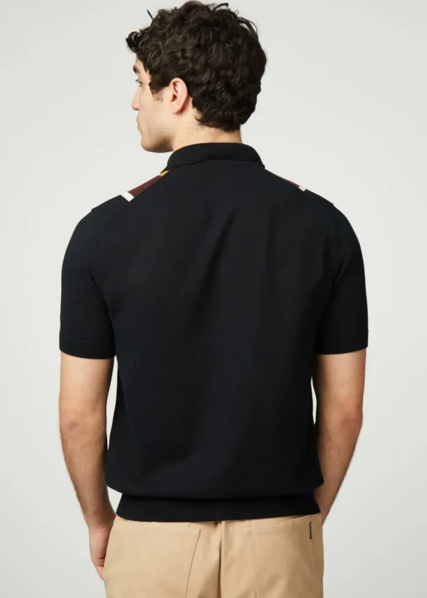 Ben Sherman Vertical Stripe Polo Black