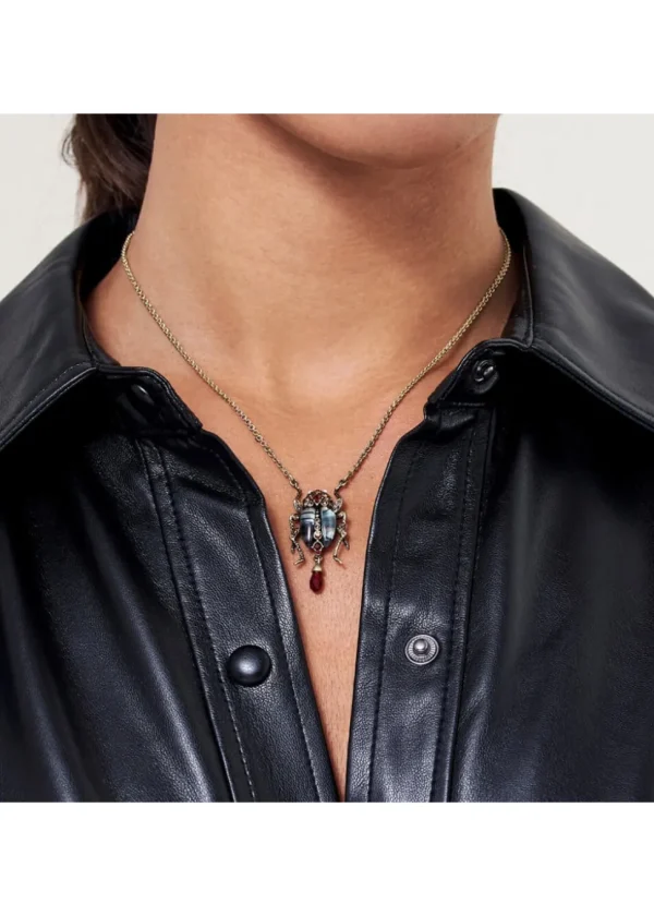 Bill Skinner Bejewelled Bug Necklace
