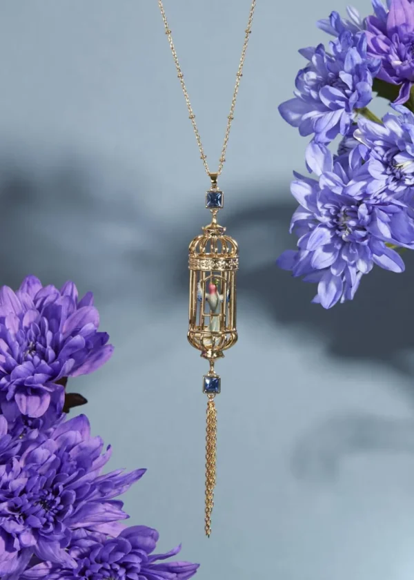 Bill Skinner Bird Cage Drop Necklace