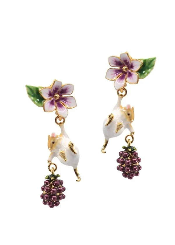 Bill Skinner Blackberry & Mouse Drop Earrings