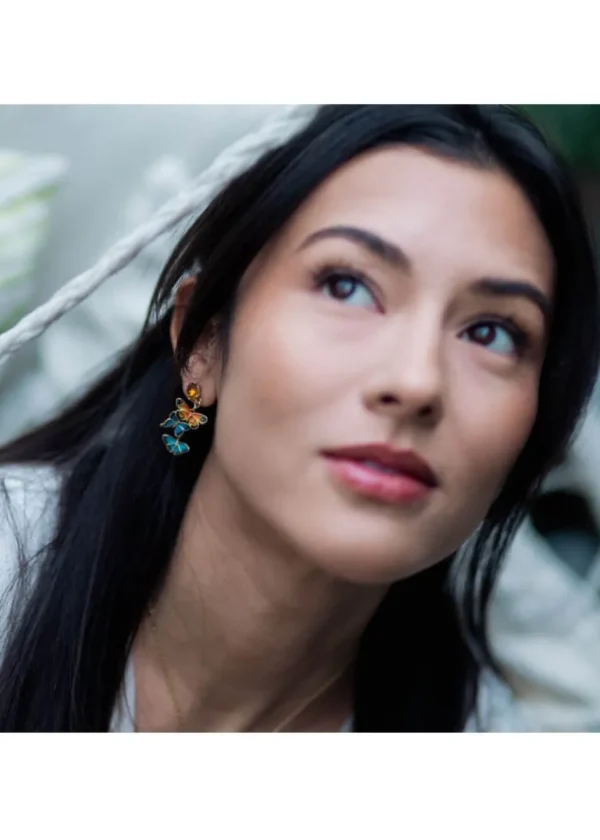 Bill Skinner Butterfly Drop Earrings