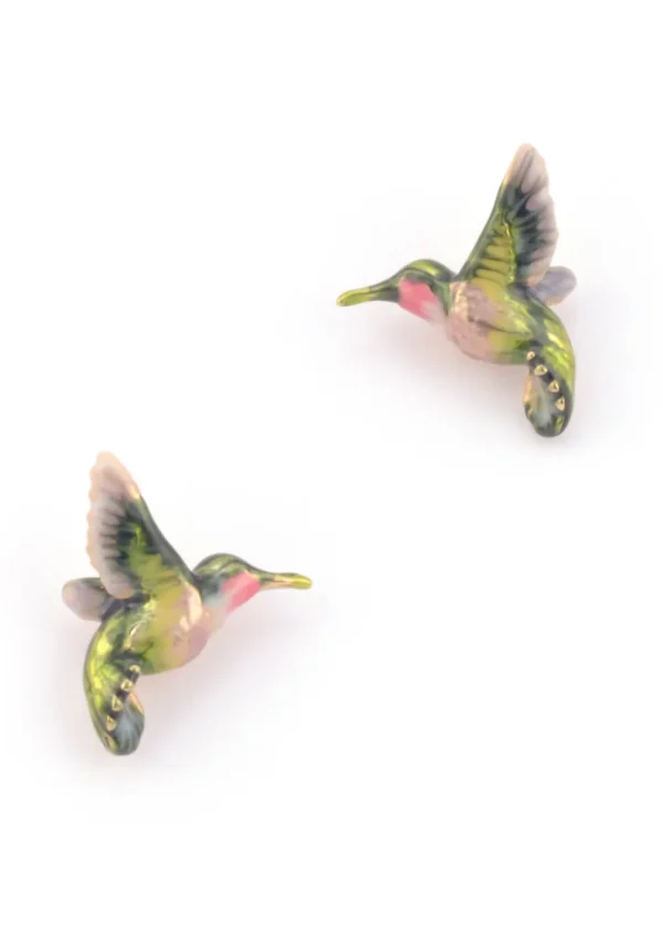 Bill Skinner Hummingbird Stud Earrings Gold