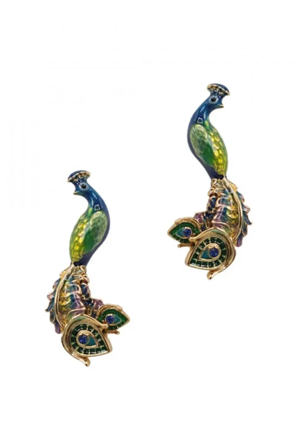 Bill Skinner Peacock Stud Earrings