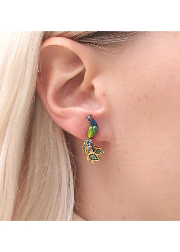Bill Skinner Peacock Stud Earrings