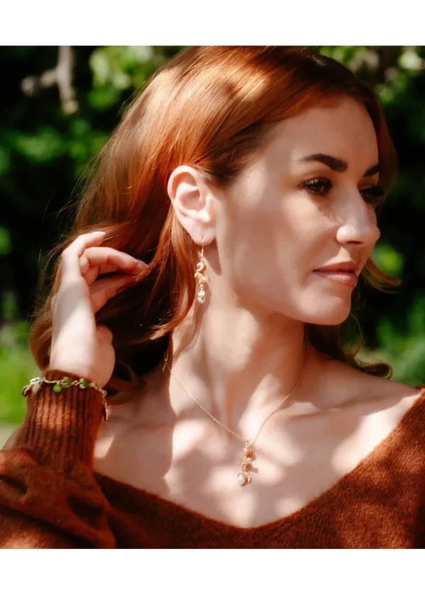 Bill Skinner Squirrel & Acorn Drop Earrings