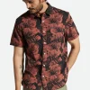 Brixton Men Charter Floral Print Shirt Black