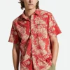 Brixton Men Charter Floral Print Shirt Red