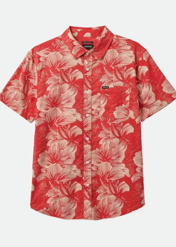 Brixton Men Charter Floral Print Shirt Red