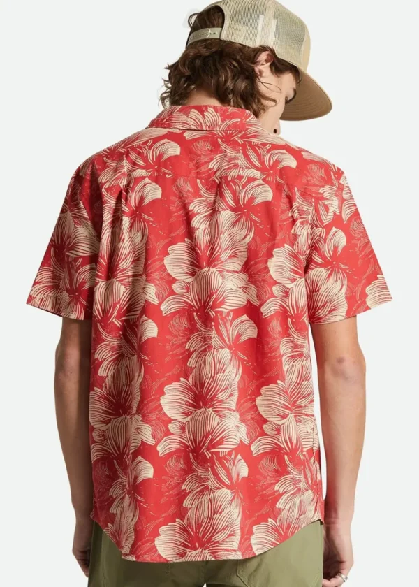 Brixton Men Charter Floral Print Shirt Red