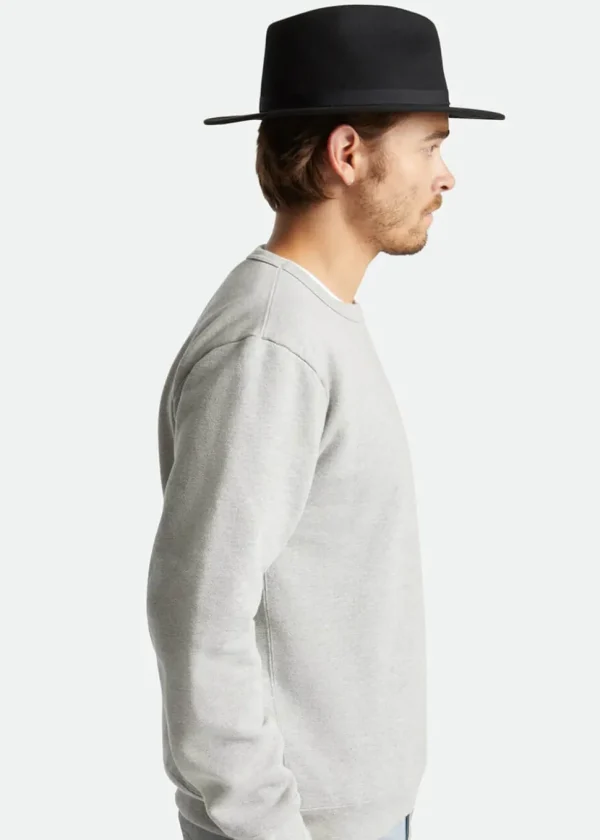Brixton Messer Packable Fedora Hat Black
