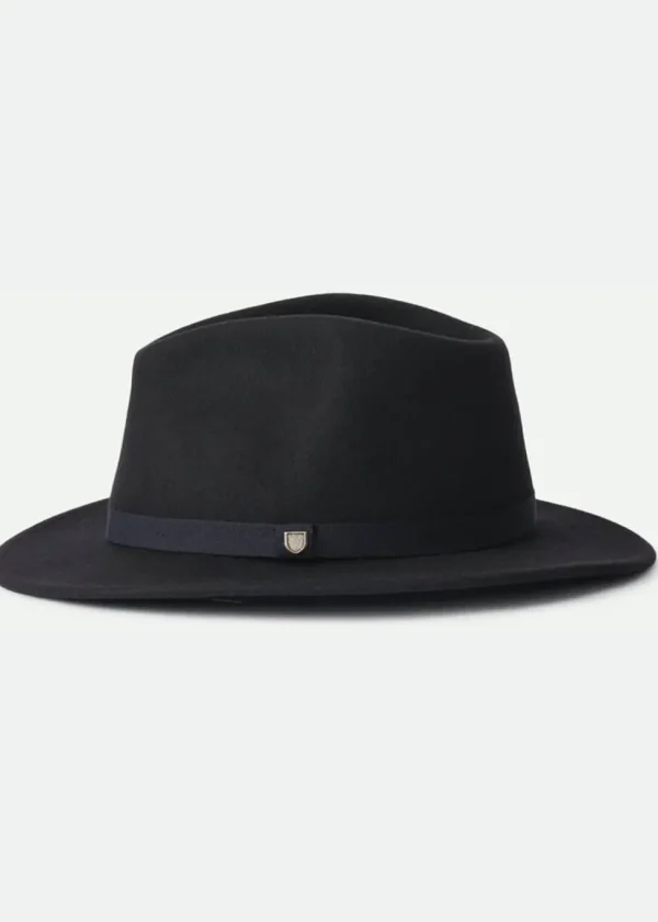 Brixton Messer Packable Fedora Hat Black