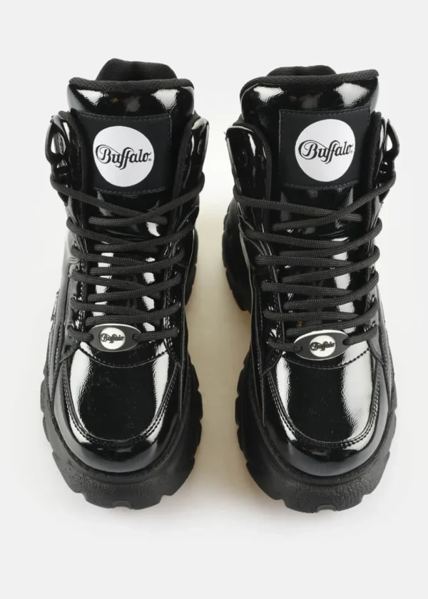 Buffalo London 1340-14 2.0 Patent Vegan Platform Sneakers in Black