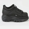 Buffalo London Classic Low Leather Platform Sneakers Black
