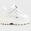 Buffalo London Classic Low Leather Platform Sneakers in White
