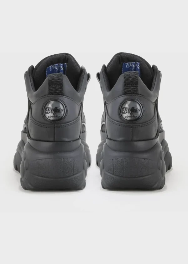 Buffalo London Classic Low Leather Platform Sneakers Black
