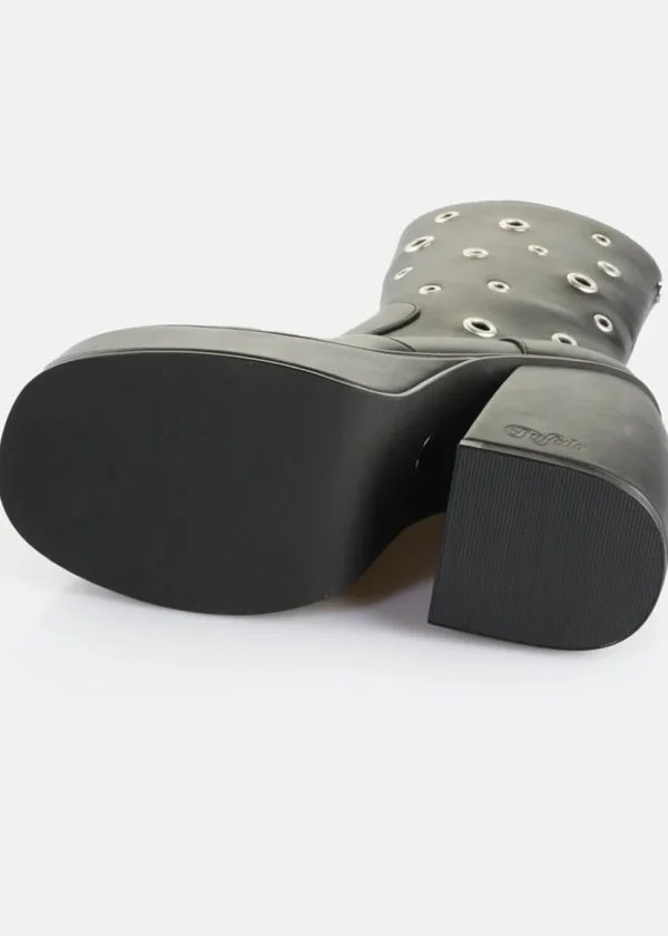 Buffalo London Heart Riv Platform Boots Black