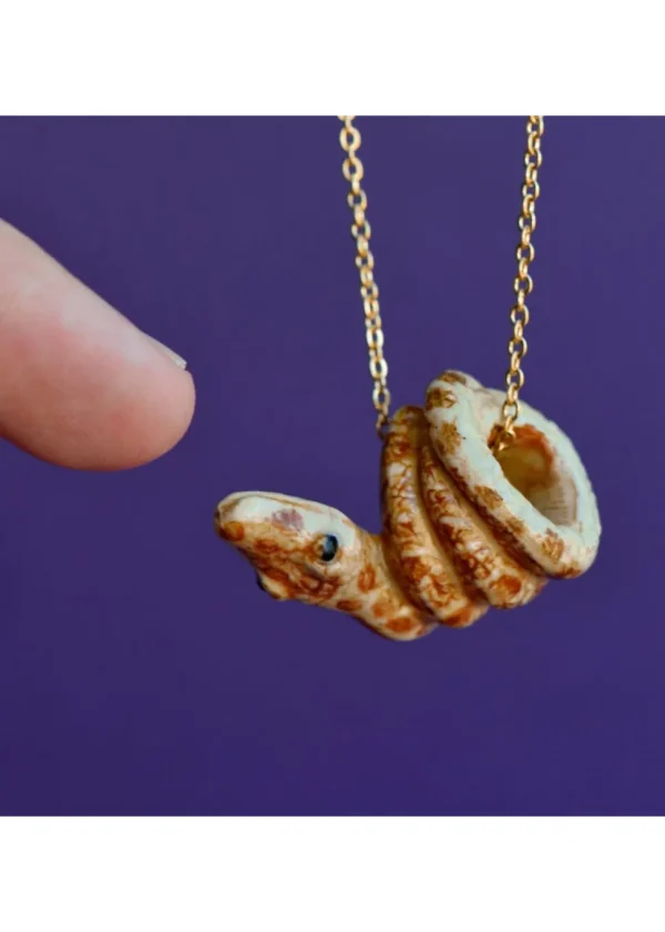 Camp Hollow Python Snake Necklace Brown