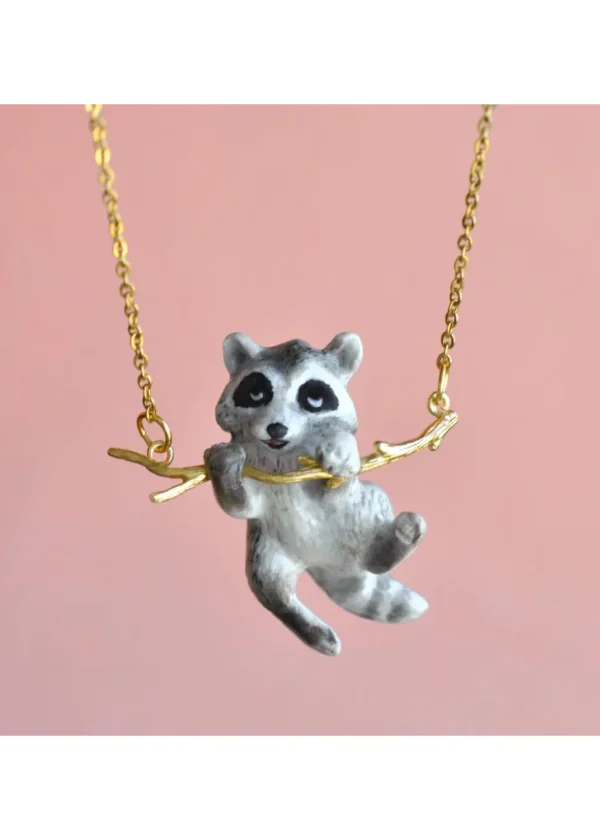 Camp Hollow Rascal Raccoon Necklace Multi