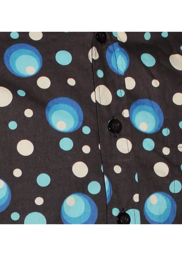 Chenaski Mens Dots & Spots 70's Shirt Navy