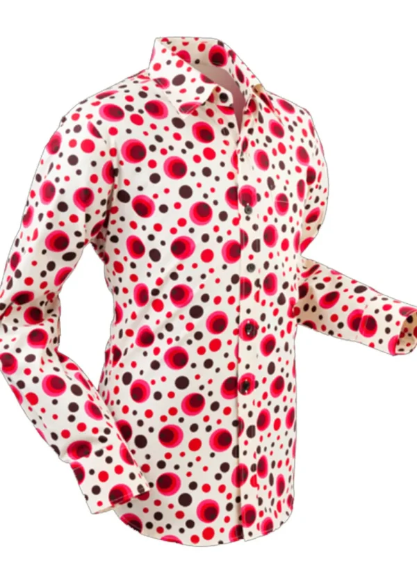 Chenaski Men's Dots & Spots 70's Shirt Red