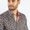 Claudio Lugli Heren Full On Floral Shirt Black