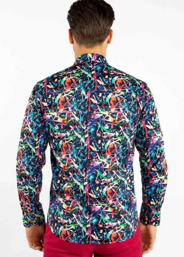Claudio Lugli Heren Splash Shirt Navy