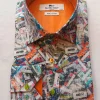 Claudio Lugli Mens Casette Deck Shirt Orange
