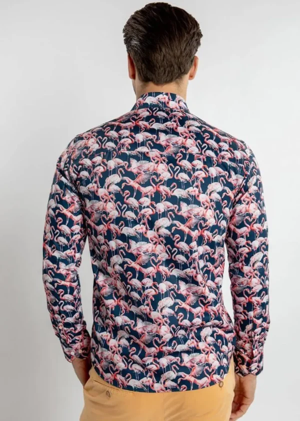 Claudio Lugli Mens Flamingo's Shirt Navy