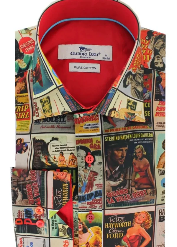 Claudio Lugli Mens Movie Posters Shirt Multi