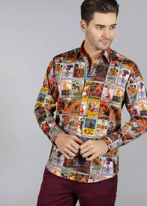 Claudio Lugli Mens Movie Posters Shirt Multi