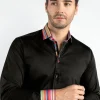 Claudio Lugli Mens Rainbow Touch Shirt Black