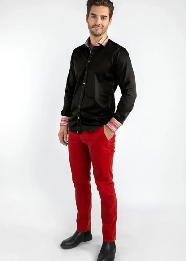 Claudio Lugli Mens Rainbow Touch Shirt Black
