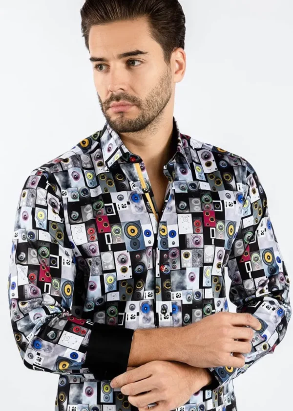Claudio Lugli Mens Speakers Shirt Black