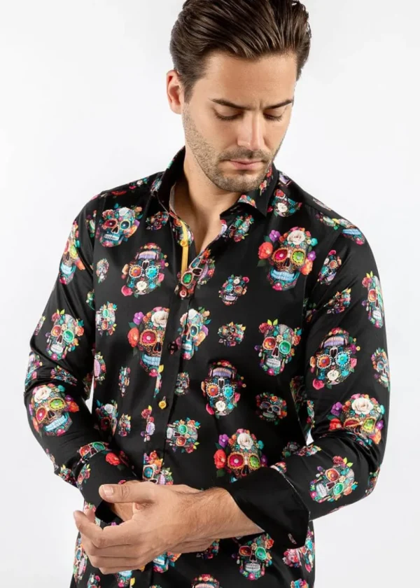 Claudio Lugli Mens Sugarskulls Shirt Black
