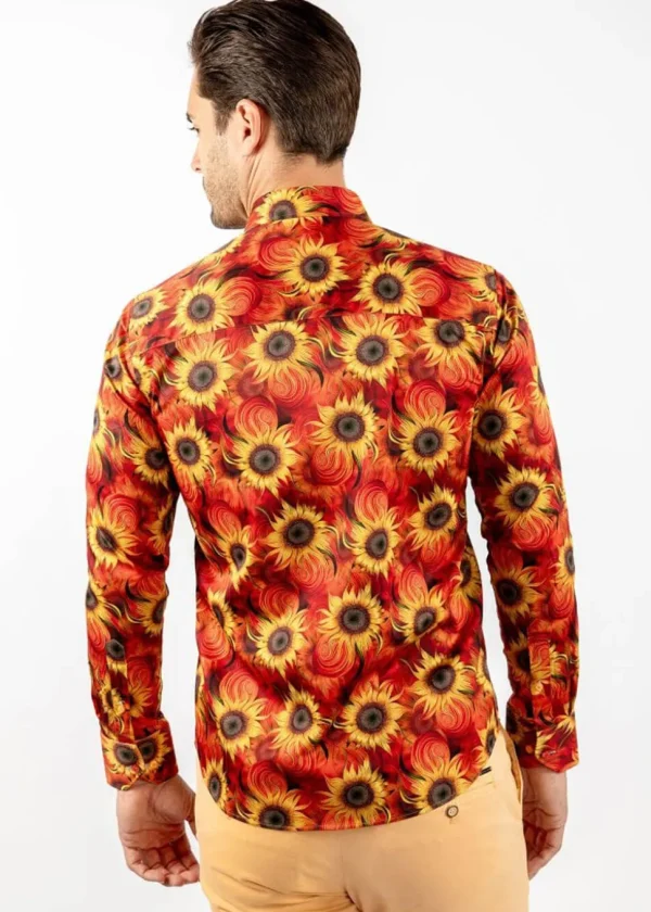 Claudio Lugli Mens Sunflower Shirt Orange