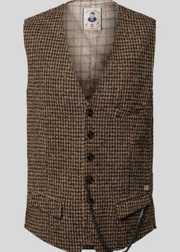 Club Of Gents Savile Row Mitch Waistcoat Brown