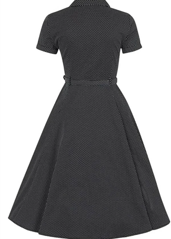 Collectif Caterina Mini Polkadot 40's Swing Dress Black