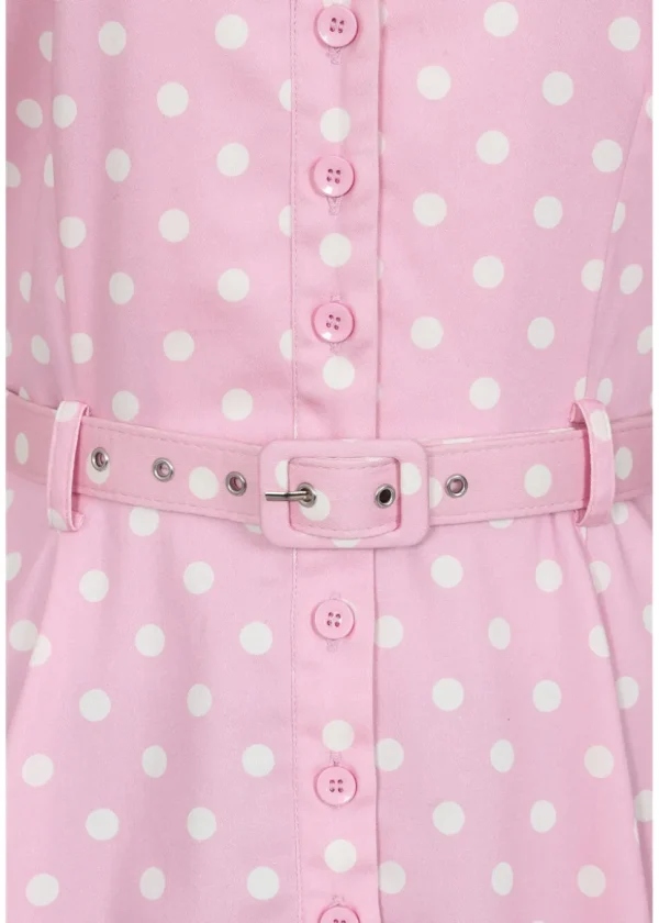 Collectif Caterina Pink Polka 50's Swing Skirt Pink