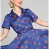 Collectif Caterina 50's Cherry Swing Dress Navy