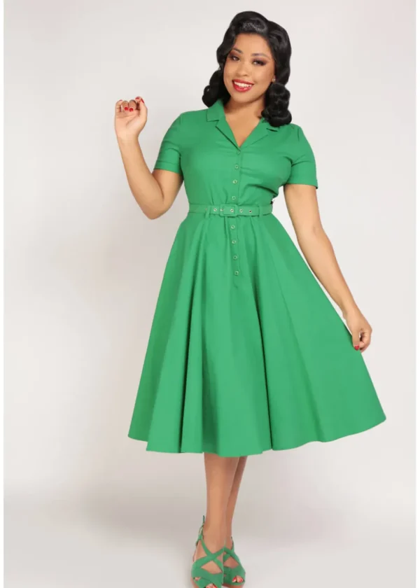Collectif Caterina 40's Swing Dress Green