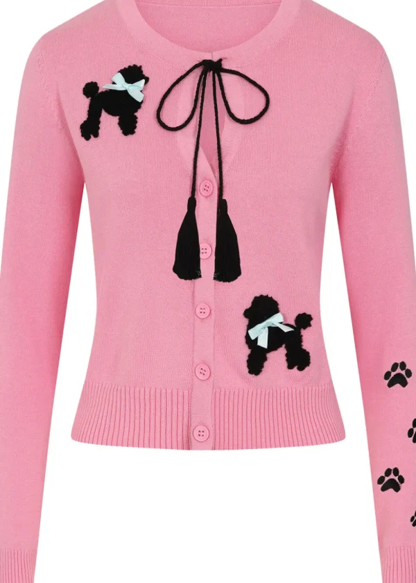 Collectif Char Poodle Parade 50's Cardigan Pink