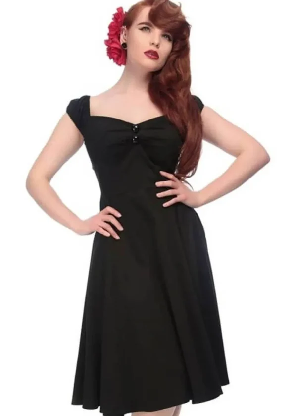 Collectif Dolores Classic 50's Swing Dress Black