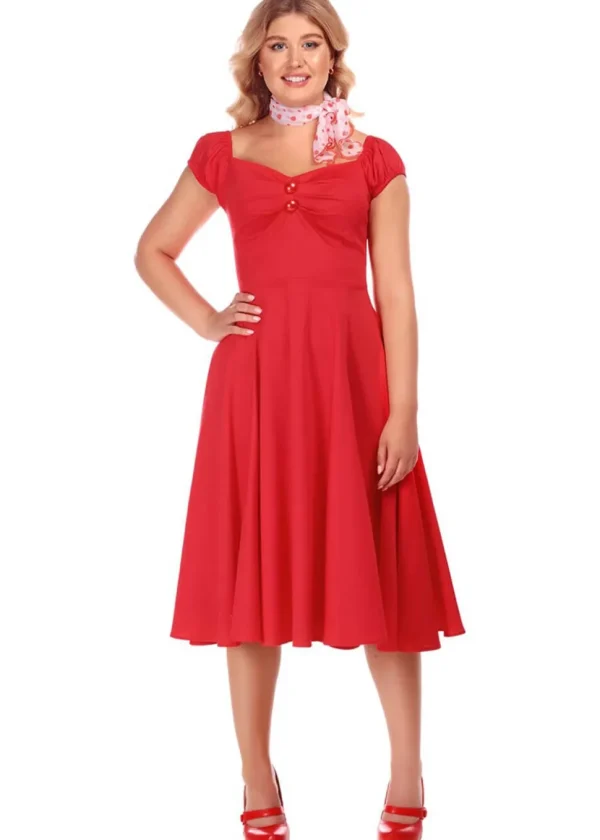 Collectif Dolores Classic 50's Swing Dress Red