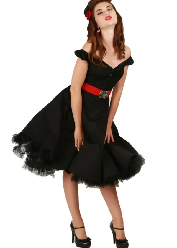 Collectif Dolores Classic 50's Swing Dress Black