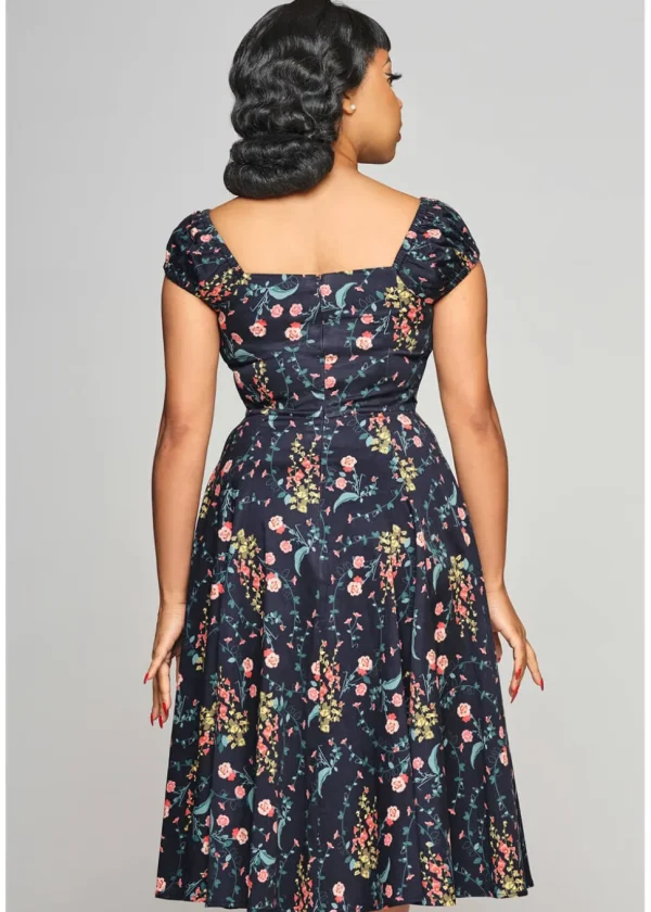 Collectif Dolores Hollyhocks Hooray 50's Swing Dress Multi