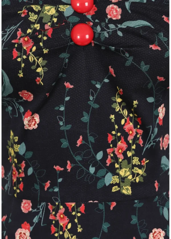 Collectif Dolores Hollyhocks Hooray 50's Swing Dress Multi