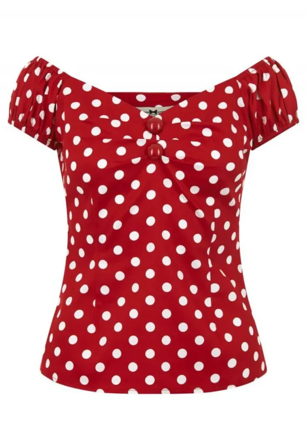 Collectif Dolores Polkadot 50's Top Red