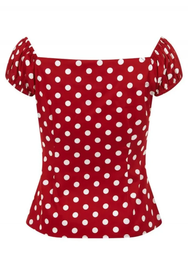 Collectif Dolores Polkadot 50's Top Red